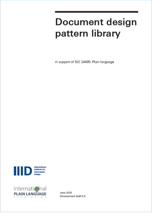 The pattern library provides design options to enable readers to use a document.